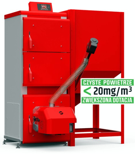 30kW Kocioł Heiztechnik Q Pellet GL EcoDESIGN Czyste powietrze 20mg/m3