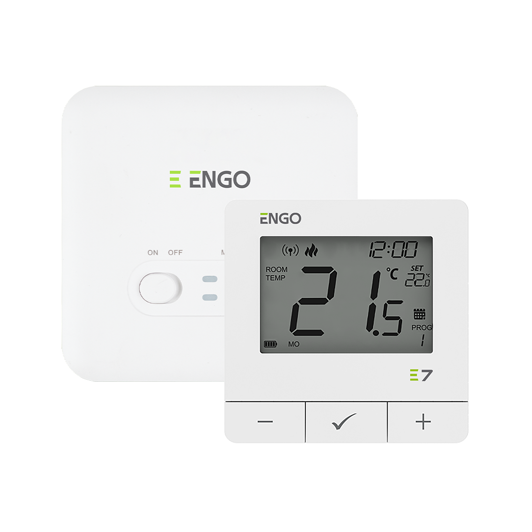 ENGO E7-RFW (Biały) Programowany, bezprzewodowy regulator temperatury
